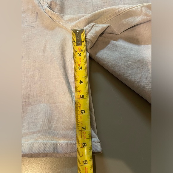 Anthropologie Lee Acid-Wash Lavender Denim Short Overalls XL - Picture 12 of 13